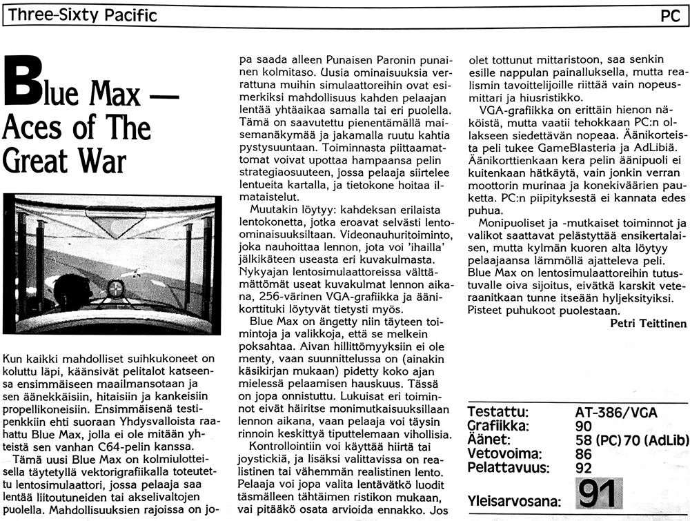 Blue Max - Aces of The Great War